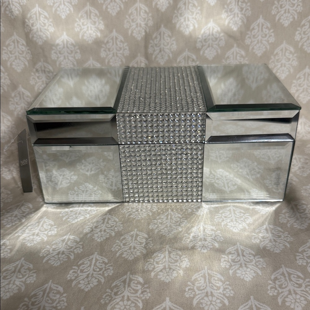 bebe Silver Mirrored Jewelry Box